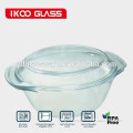 High quality heat resistant opal glass 3pcs glass cover casserole set
